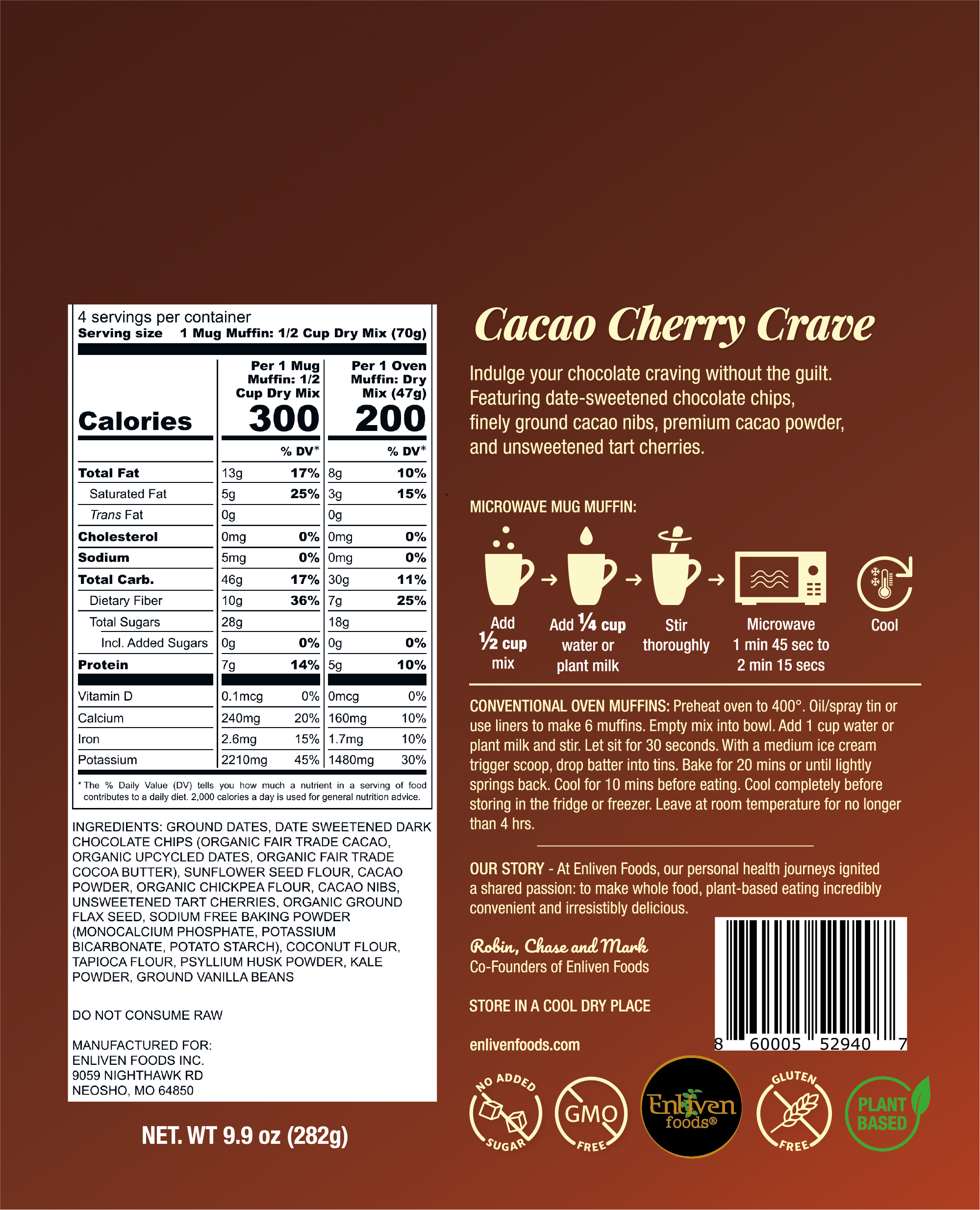 IMPROVED RECIPE! Cacao Cherry Crave (4 Mug Muffin Meals)