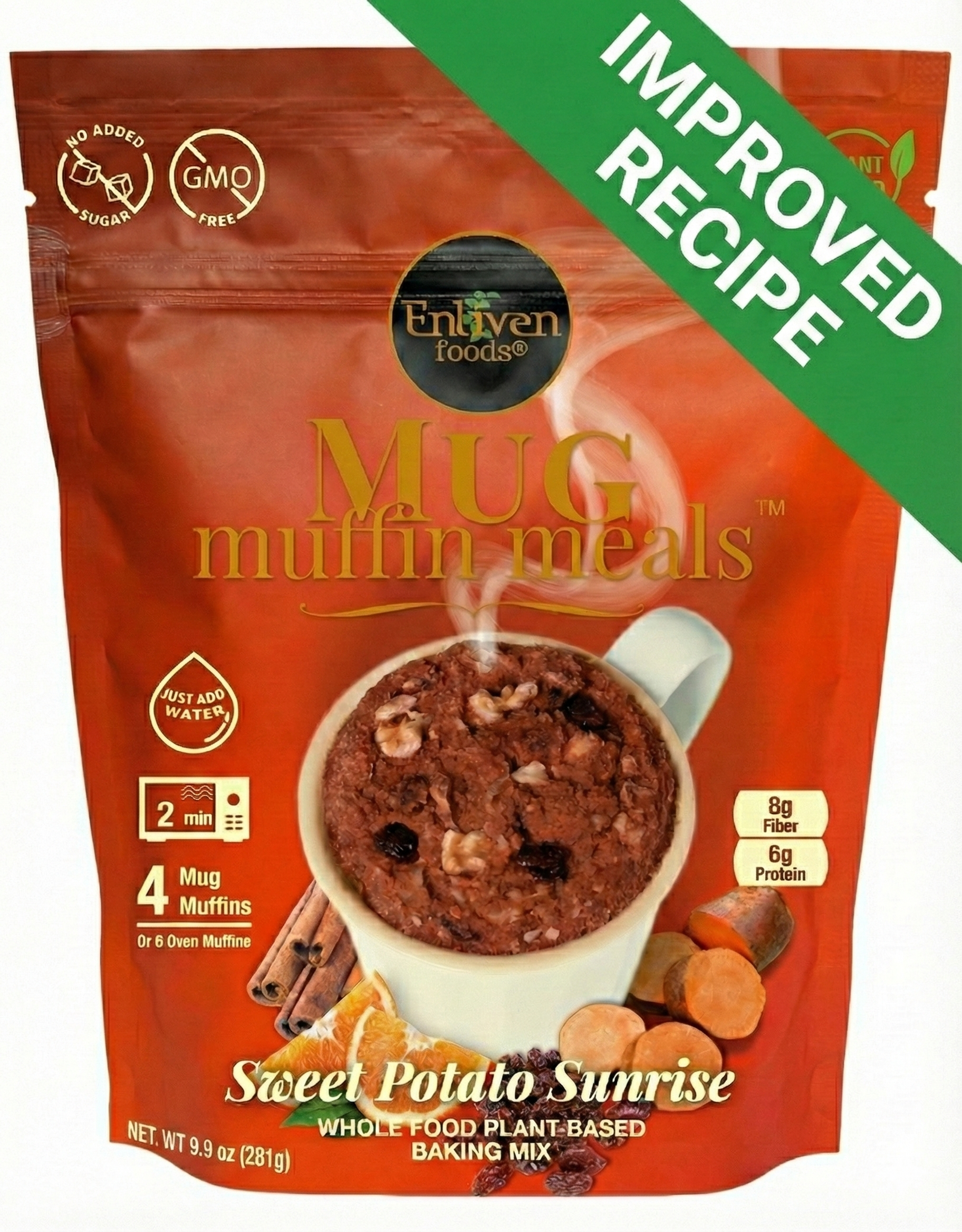 IMPROVED RECIPE! Sweet Potato Sunrise (4 Mug Muffin Meals)