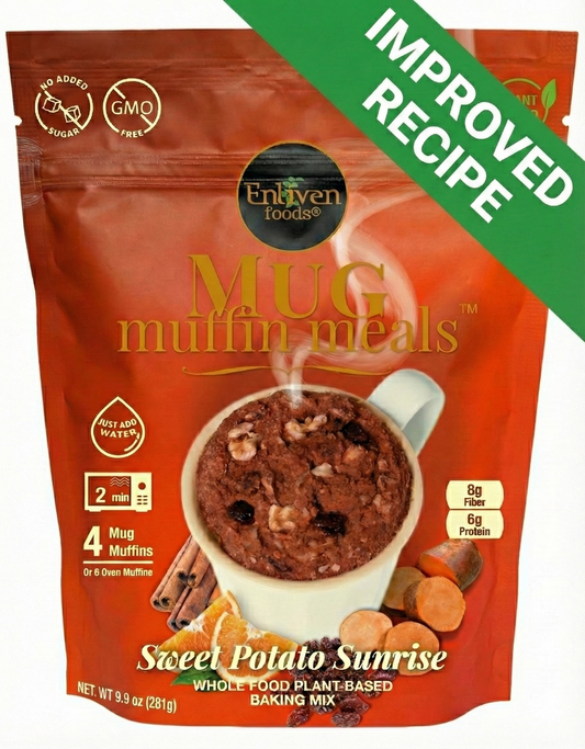 IMPROVED RECIPE! Sweet Potato Sunrise (4 Mug Muffin Meals)