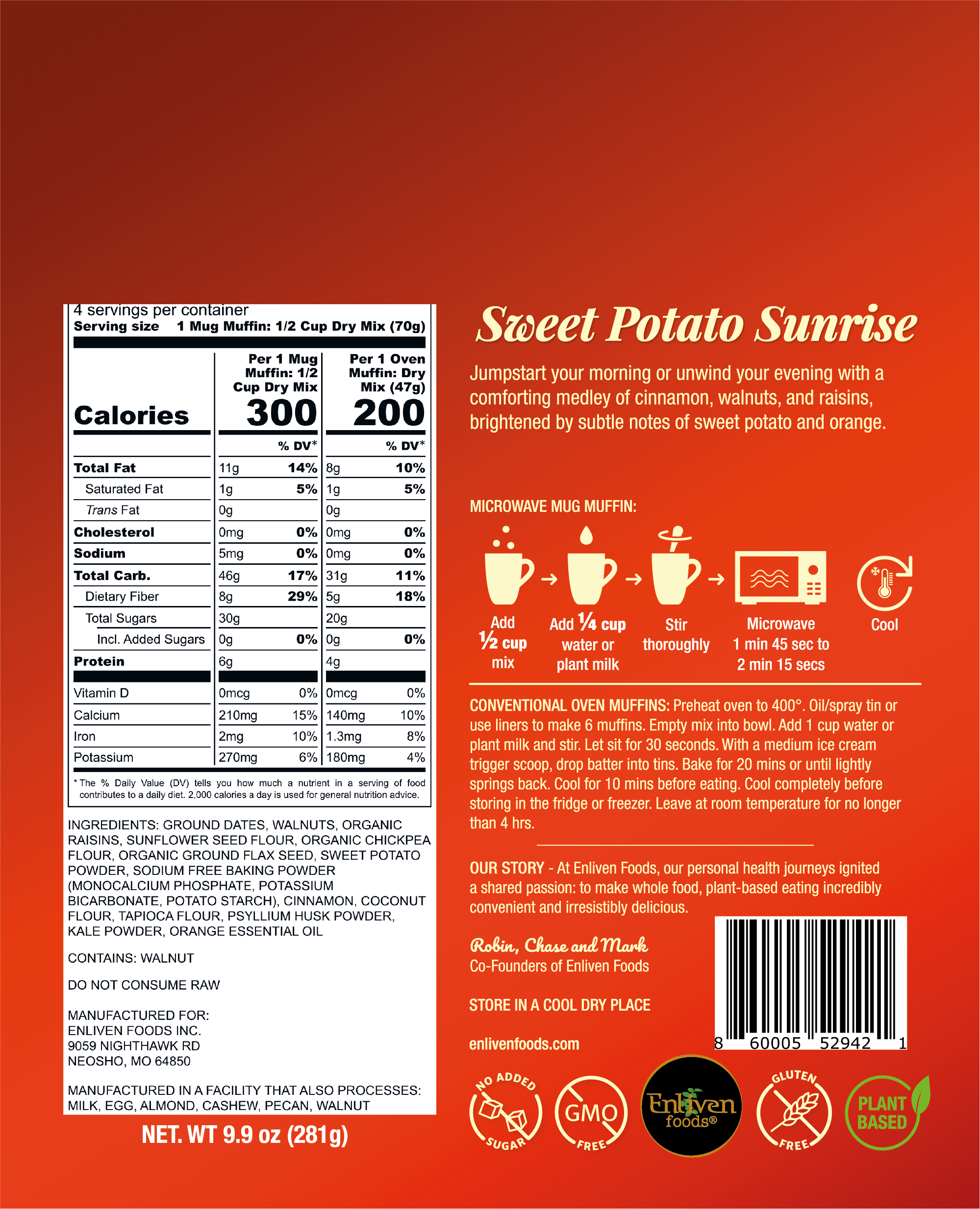 IMPROVED RECIPE! Sweet Potato Sunrise (4 Mug Muffin Meals)